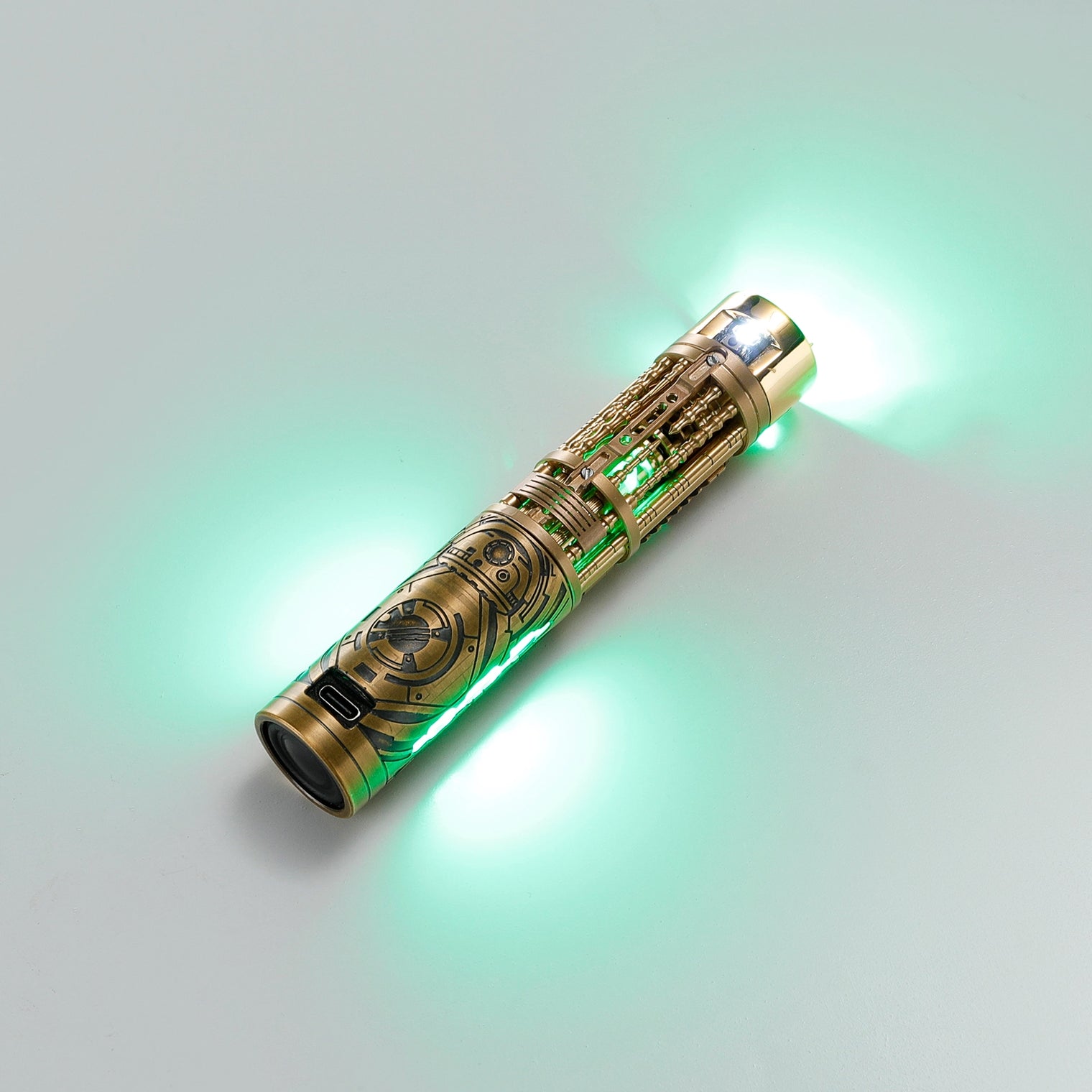 Collectable Full-Copper Replacement Saber Core with Spinning Crystal Chamber