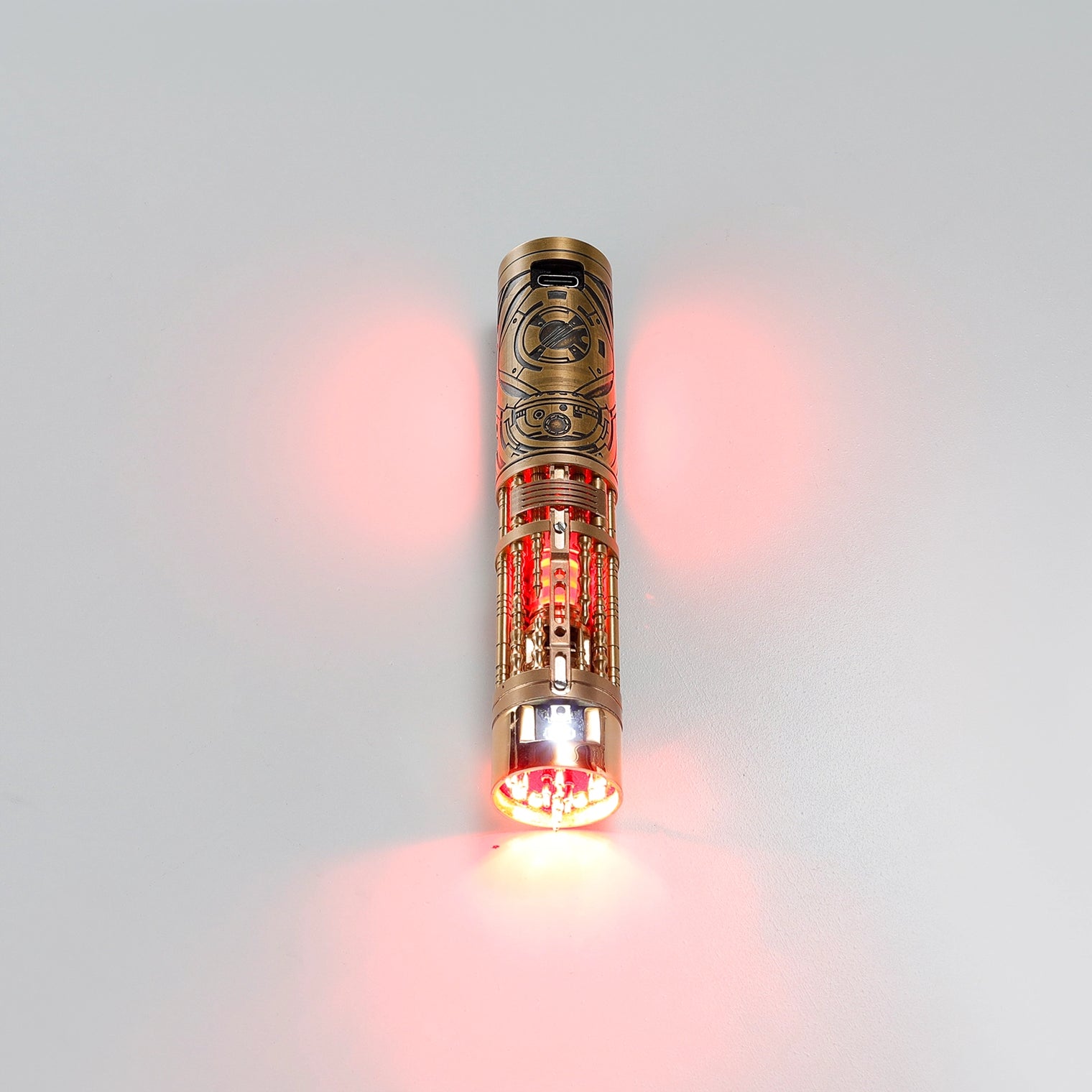 Collectable Full-Copper Replacement Saber Core with Spinning Crystal Chamber