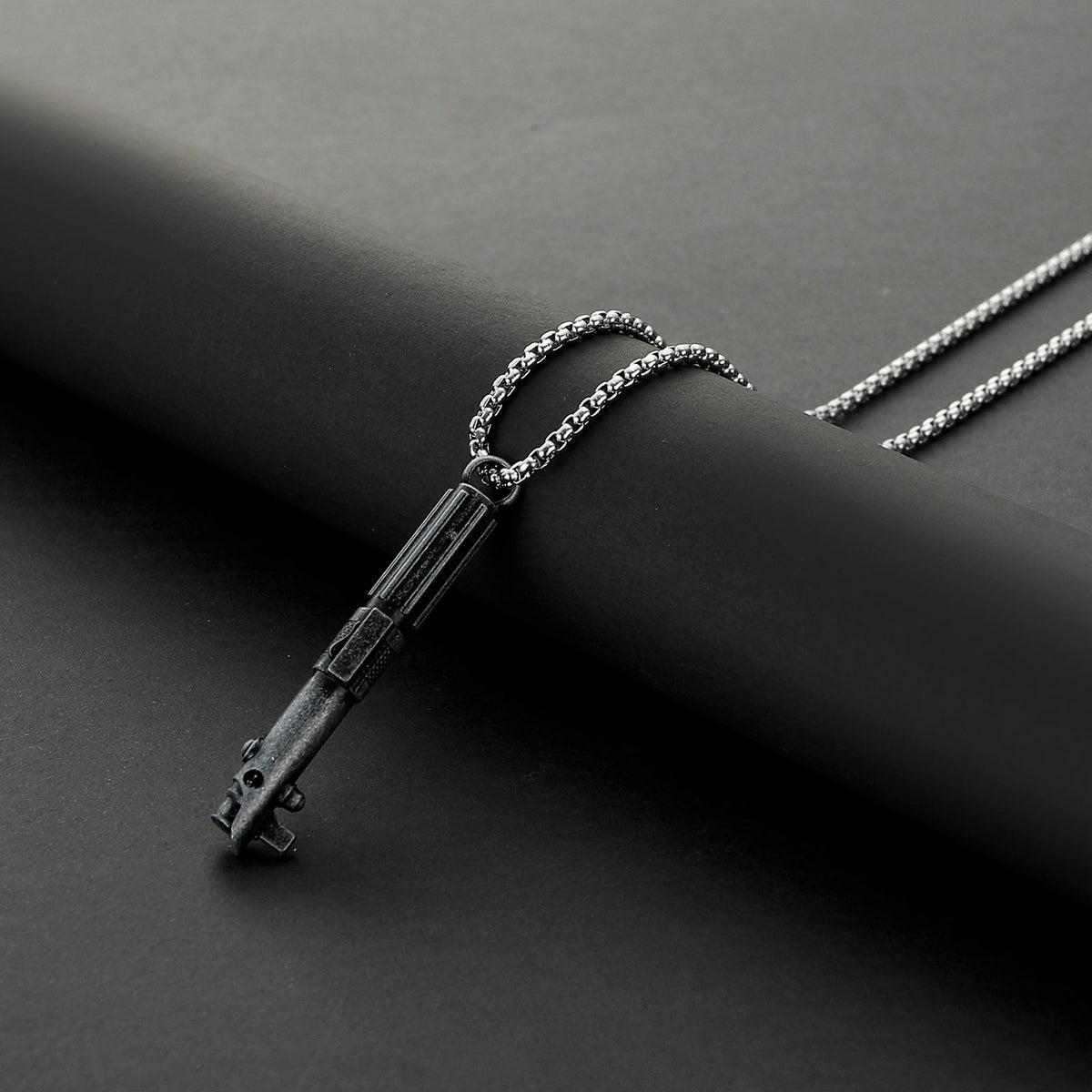 Anakin Skywalker (Episode III) inspired miniature saber hilt necklace with chain