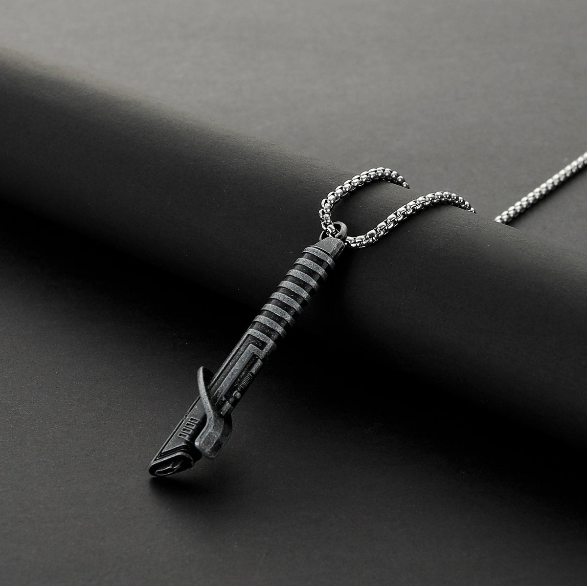 Darksaber inspired miniature saber hilt necklace
