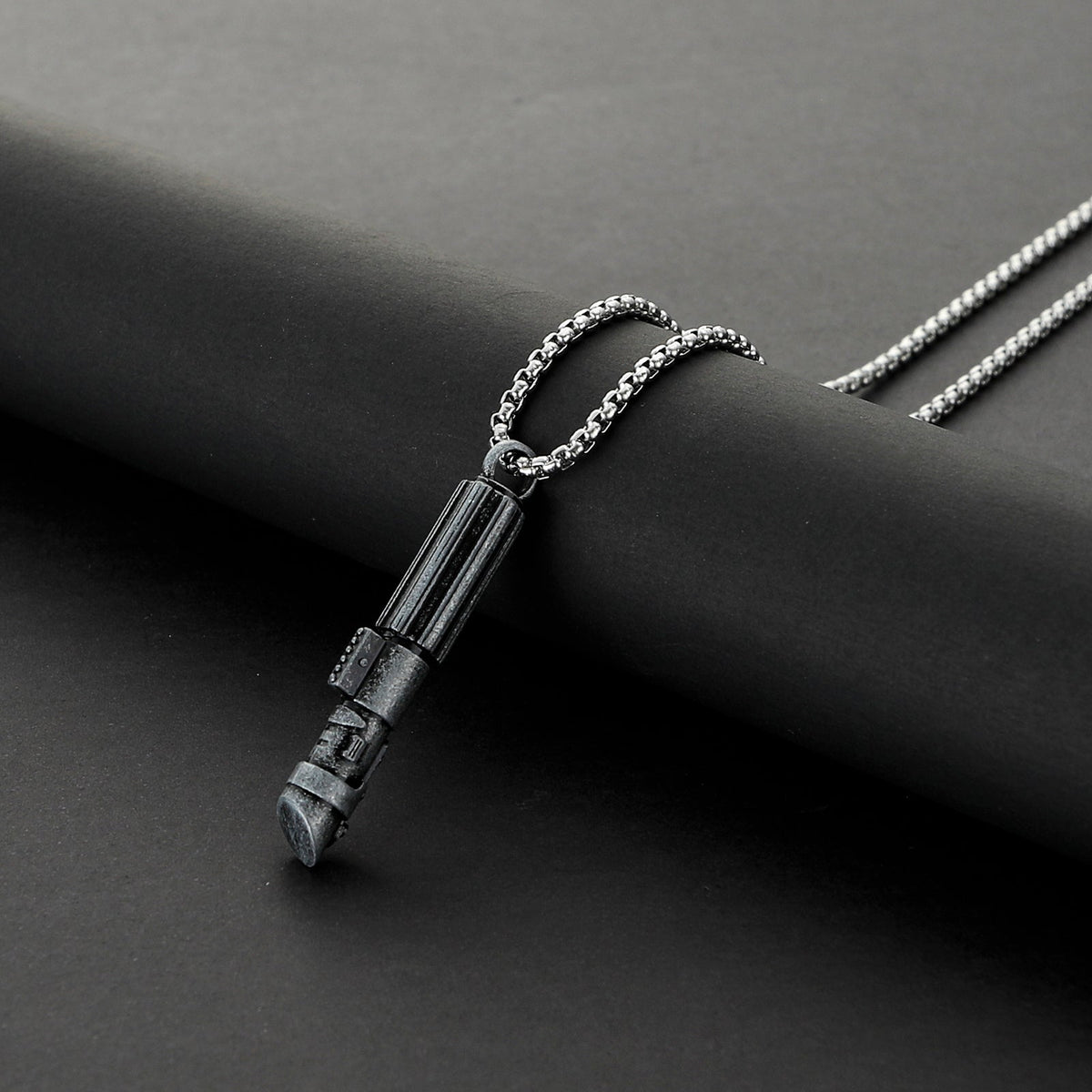 Darth Vader inspired miniature saber hilt necklace with chain
