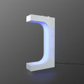 White levitating saber stand without a saber, showing blue LED lighting