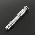 Silver saber hilt on grey background