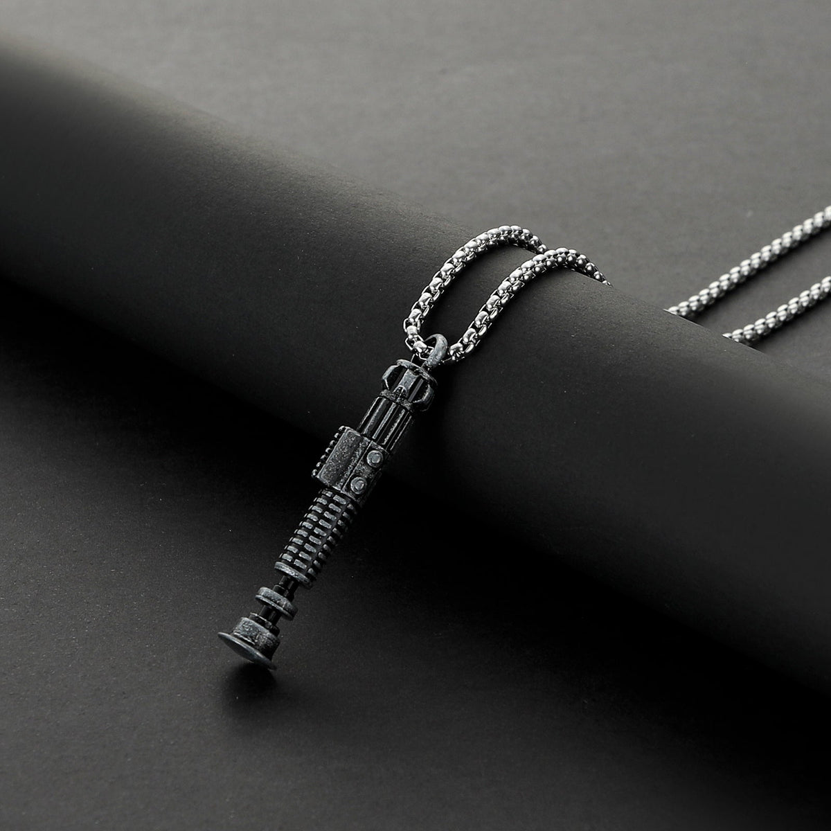 Obi-Wan Kenobi inspired miniature saber hilt necklace with chain