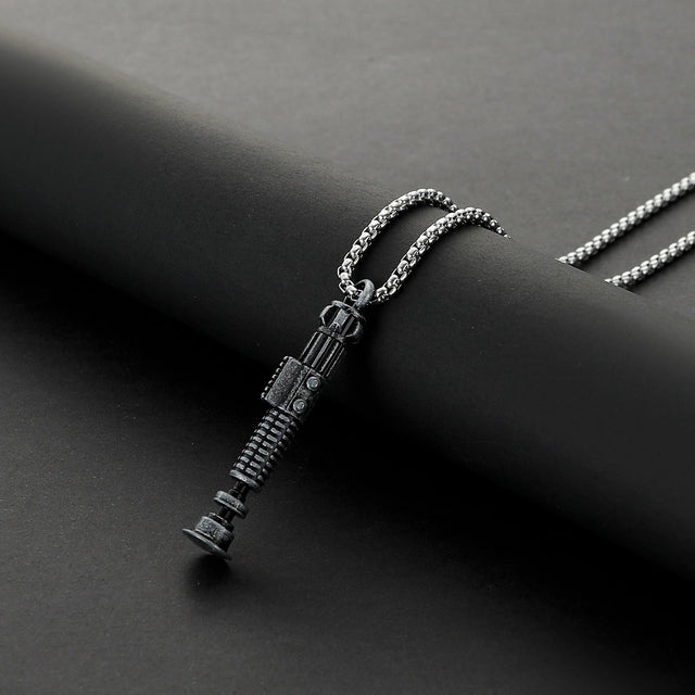 Obi-Wan Kenobi inspired miniature saber hilt necklace with chain